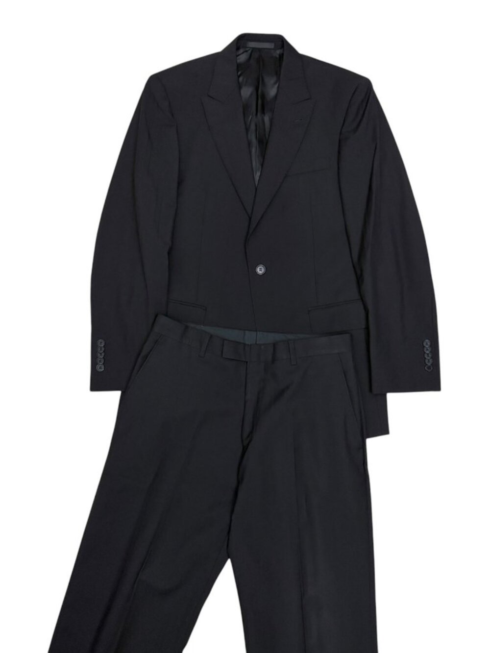 $1,000 GIBSON WOOL SUIT Luxury Business Formal Black Blazer Dress Pants Mens 36R